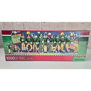 Aquarius "Elf" 1000 Piece Slim Christmas Jigsaw Puzzle 12" x 36" NEW Sealed Box